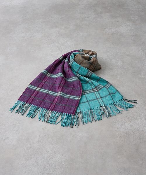 collex / コレックス マフラー・ショール・スヌード・ストール | ウールリバーシブルチェックストール | 詳細1