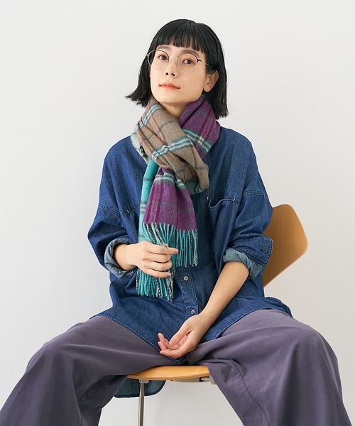 collex / コレックス マフラー・ショール・スヌード・ストール | ウールリバーシブルチェックストール | 詳細4