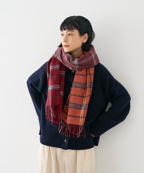 collex / コレックス マフラー・ショール・スヌード・ストール | ウールリバーシブルチェックストール | 詳細9