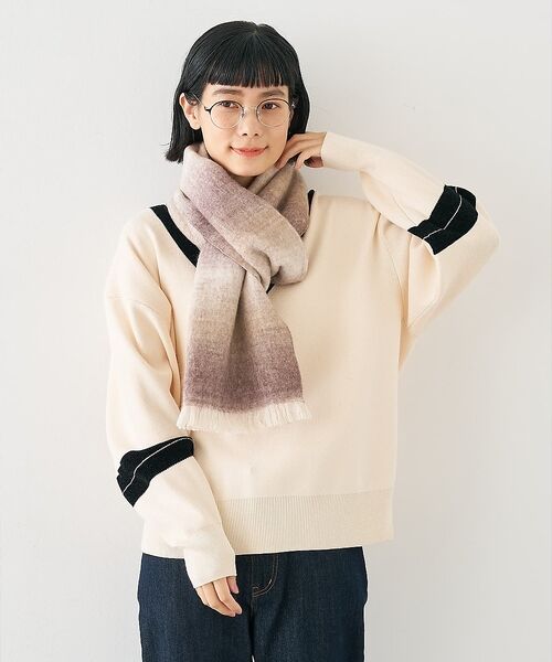 collex / コレックス マフラー・ショール・スヌード・ストール | ウール混グレデーションストール（モカ）