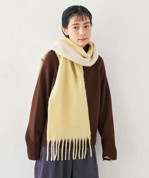 collex / コレックス マフラー・ショール・スヌード・ストール | ソフトブークレーリバーシブルマフラー（レモン）