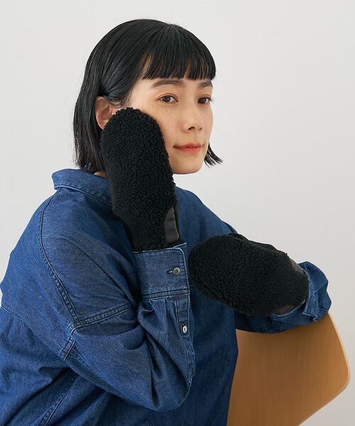 collex / コレックス 手袋 | 【福田手袋】【タッチパネル対応】ボアミトングローブ（ブラック）