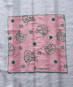 collex / コレックス ハンカチ | 【＋HAyU fabric】 ダブルガーゼ 猫刺繍ハンカチ 綿100%