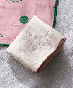 collex / コレックス ハンカチ | 【＋HAyU fabric】 ダブルガーゼ 猫刺繍ハンカチ 綿100%