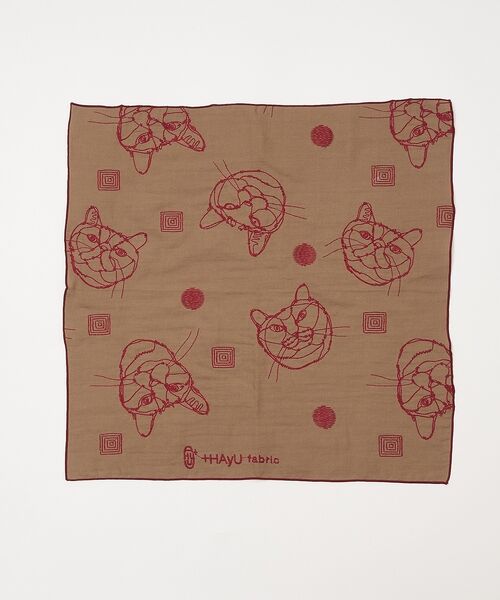 collex / コレックス ハンカチ | 【＋HAyU fabric】 ダブルガーゼ 猫刺繍ハンカチ 綿100% | 詳細2