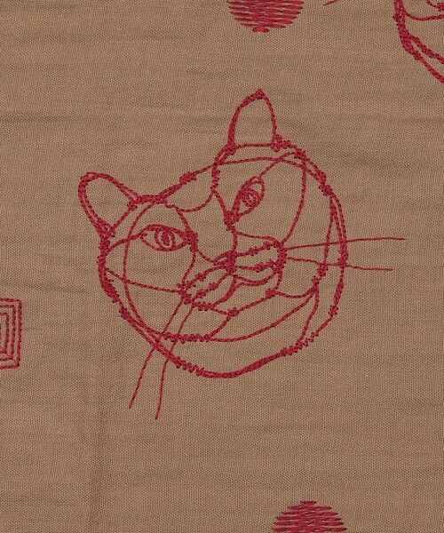 collex / コレックス ハンカチ | 【＋HAyU fabric】 ダブルガーゼ 猫刺繍ハンカチ 綿100% | 詳細3