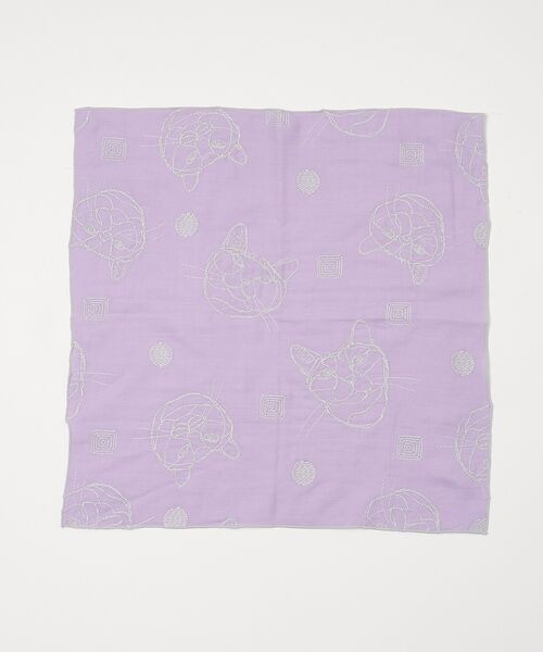 collex / コレックス ハンカチ | 【＋HAyU fabric】 ダブルガーゼ 猫刺繍ハンカチ 綿100% | 詳細8