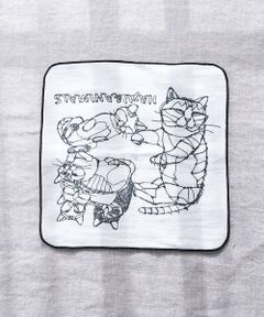 collex / コレックス ハンカチ | 【＋HAyU fabric】猫柄 ガーゼタオルハンカチ 綿100%