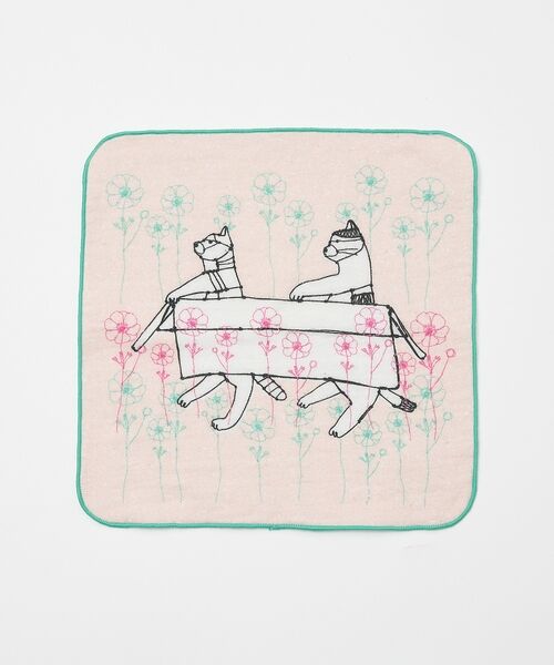 collex / コレックス ハンカチ | 【＋HAyU fabric】猫柄 ガーゼタオルハンカチ 綿100% | 詳細2