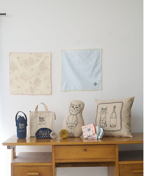 collex / コレックス インテリア・インテリア雑貨 | 【＋HAyU fabric】 猫刺繍  クッション HAyUCAT コットンリネ | 詳細2