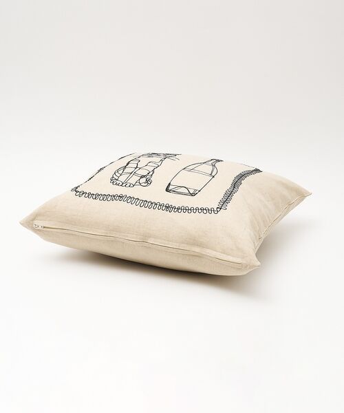 collex / コレックス インテリア・インテリア雑貨 | 【＋HAyU fabric】 猫刺繍  クッションカバー 約45×45 | 詳細5