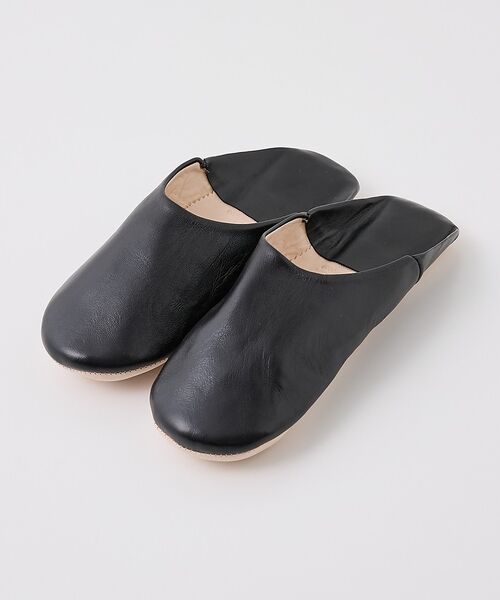 collex / コレックス BOOK | 【Fatima morocco】メンズシンプルバブーシュ 羊革 モロッコ製 シン（ブラック）