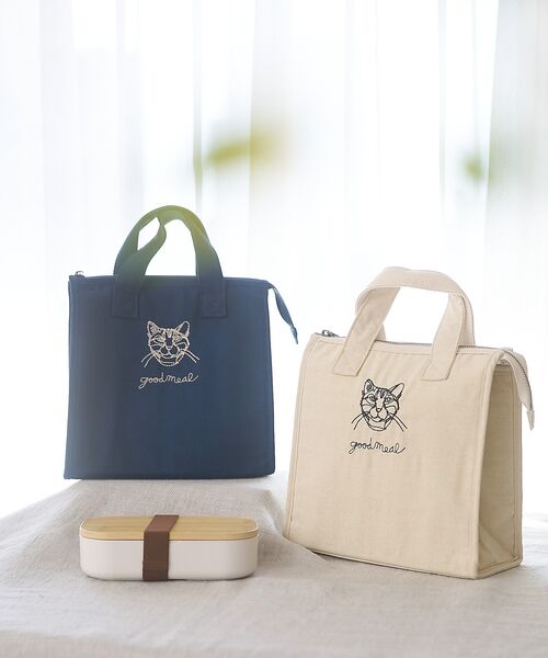 collex / コレックス エコバッグ | 【＋HAyU fabric】猫刺繍 ランチバッグ CAT　保冷・保温 レジャー | 詳細1