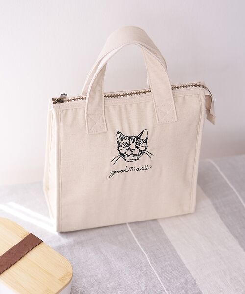 collex / コレックス エコバッグ | 【＋HAyU fabric】猫刺繍 ランチバッグ CAT　保冷・保温 レジャー | 詳細3
