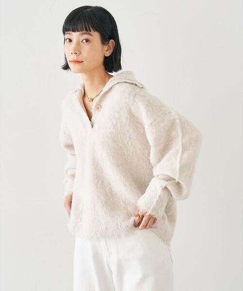 collex / コレックス ニット・セーター | ヘアリースキッパープルオーバー（アイボリー）