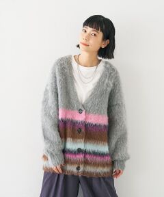collex / コレックス カーディガン・ボレロ | ヘアリー畦編みカーディガン