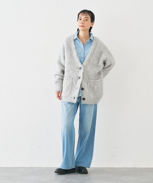 collex / コレックス カーディガン・ボレロ | ヘアリー畦編みカーディガン | 詳細1