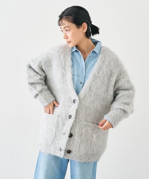 collex / コレックス カーディガン・ボレロ | ヘアリー畦編みカーディガン | 詳細4