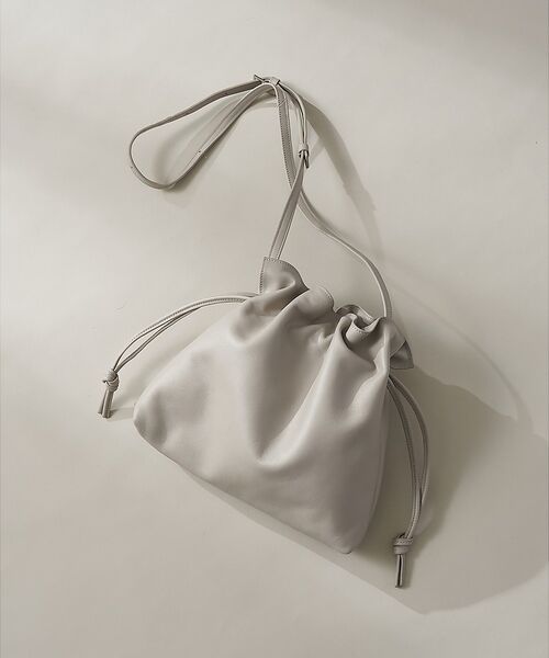 collex / コレックス ショルダーバッグ | レザーキンチャクポシェット ショルダーバッグ（グレージュ）