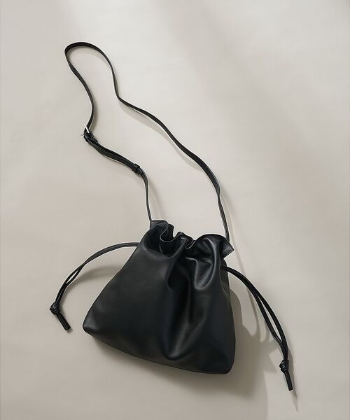 collex / コレックス ショルダーバッグ | レザーキンチャクポシェット ショルダーバッグ（ブラック）