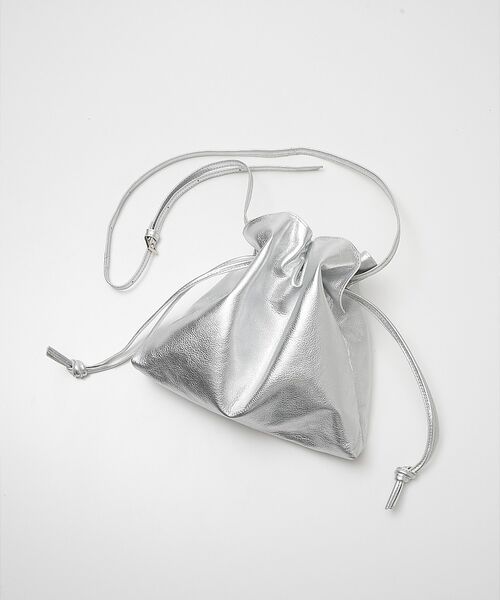 collex / コレックス ショルダーバッグ | レザーキンチャクポシェット ショルダーバッグ（シルバー）