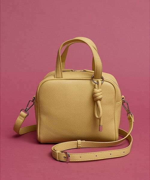 collex / コレックス ボストンバッグ | チャーム付き 2WAYキューブボストン（イエロー）