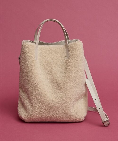 collex / コレックス トートバッグ | 2WAYリバーシブルボアトートバッグ（グレージュ）