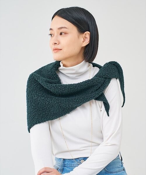 collex / コレックス マフラー・ショール・スヌード・ストール | トライアングルニットストール（ダークグリーン）
