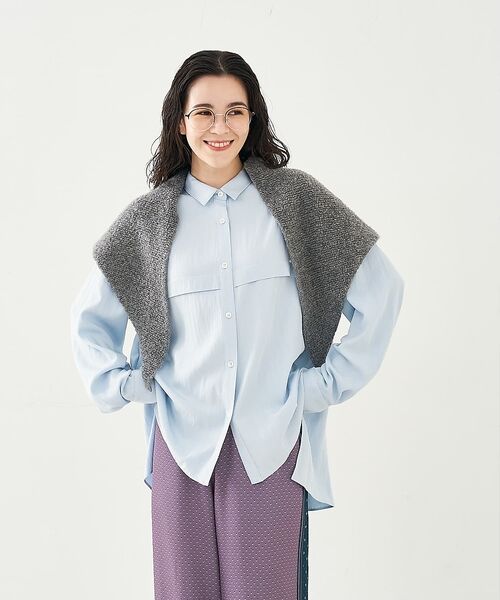 collex / コレックス マフラー・ショール・スヌード・ストール | トライアングルニットストール（グレー）