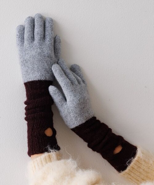 collex / コレックス 手袋 | メリノウール アルパカ  2WAY グローブ 手袋（ライトブルー）