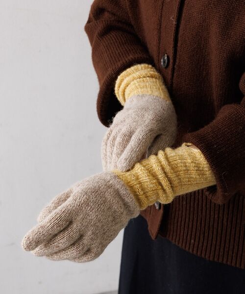 collex / コレックス 手袋 | メリノウール アルパカ  2WAY グローブ 手袋（イエロー）