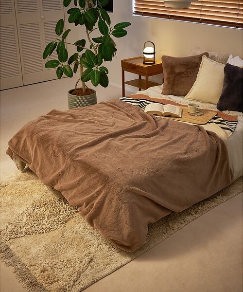 collex / コレックス インテリア・インテリア雑貨 | エコファーブランケット 140×190cm 大判 リバーシブル 洗える（ベージュ）