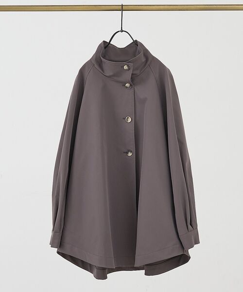 collex / コレックス ブルゾン | ハイネックフレアーコート（チャコールグレー）