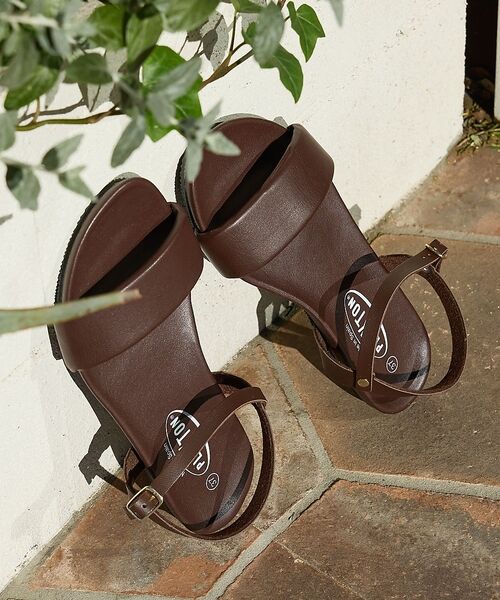 collex / コレックス サンダル | 【PLAKTON/プラクトン】アンクルストラップサンダル【予約】（ダークブラウン）