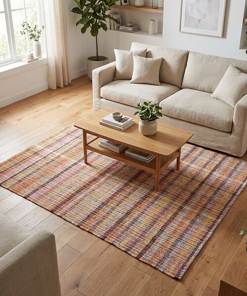collex / コレックス インテリア・インテリア雑貨 | 【RugRu】CHASE ラグ 120×160 インド綿 チェック柄 | 詳細1