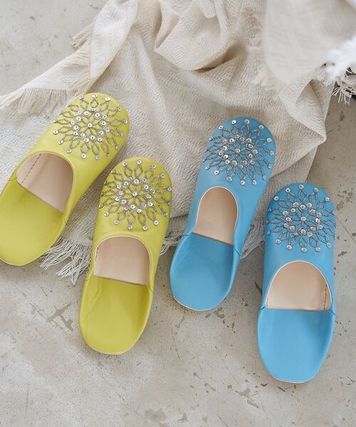 collex / コレックス BOOK | ビーズバブーシュ 羊革 モロッコ製 スリッパ ルームシューズ 室内履き | 詳細5