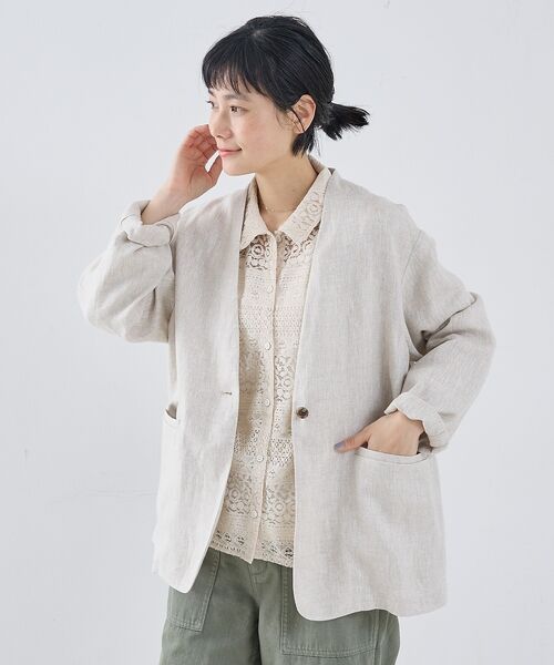 collex / コレックス ノーカラージャケット | 麻ノーカラージャケット | 詳細2