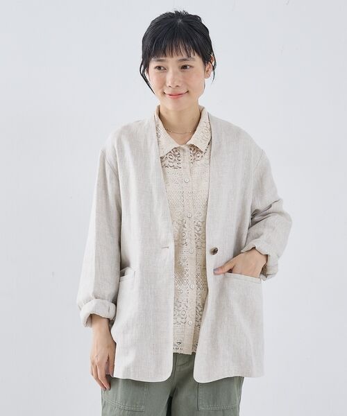 collex / コレックス ノーカラージャケット | 麻ノーカラージャケット | 詳細3