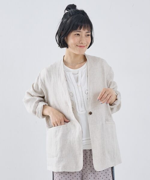 collex / コレックス ノーカラージャケット | 麻ノーカラージャケット | 詳細5
