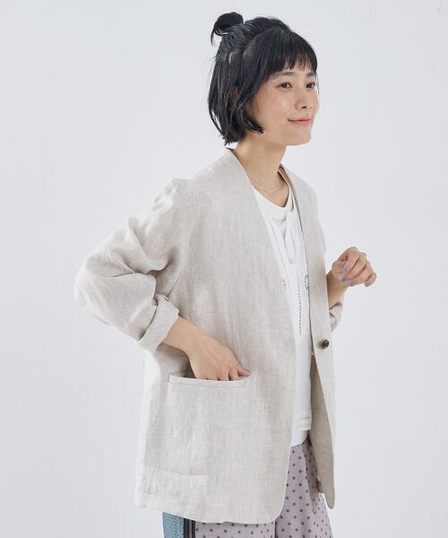 collex / コレックス ノーカラージャケット | 麻ノーカラージャケット | 詳細6