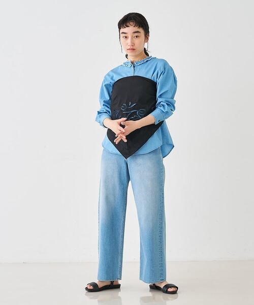 collex / コレックス シャツ・ブラウス | ライトデニムフリルネックシャツ【予約】 | 詳細4