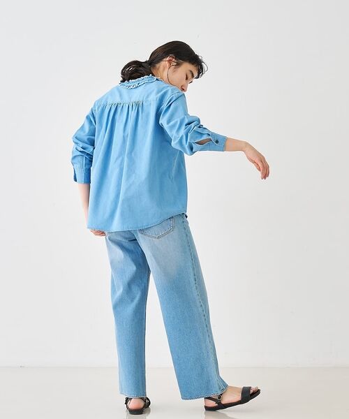 collex / コレックス シャツ・ブラウス | ライトデニムフリルネックシャツ【予約】 | 詳細9