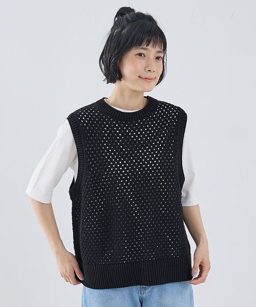 collex / コレックス ベスト | メッシュ柄ベスト（ブラック）