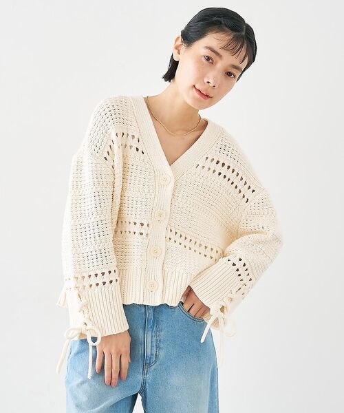 collex / コレックス カーディガン・ボレロ | 袖口レースアップ2WAYカーディガン（オフホワイト）