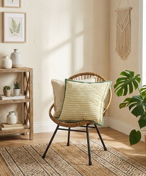 collex / コレックス インテリア・インテリア雑貨 | 【26SS新色】ブロックプリント キルトクッションカバー 45×45 | 詳細1