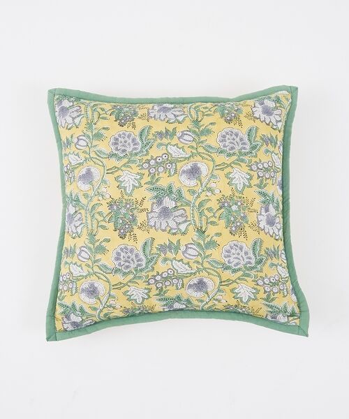 collex / コレックス インテリア・インテリア雑貨 | 【26SS新色】ブロックプリント キルトクッションカバー 45×45 | 詳細3