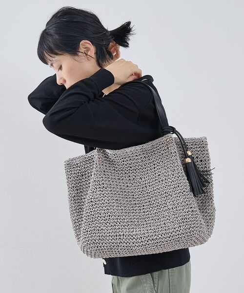 collex / コレックス かごバック | 【WEB限定】フリンジチャーム付きペーパートート【予約】 | 詳細1