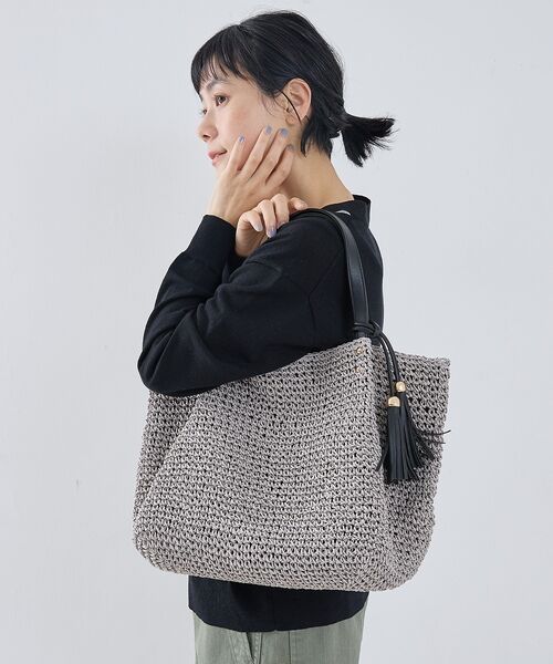 collex / コレックス かごバック | 【WEB限定】フリンジチャーム付きペーパートート【予約】 | 詳細2
