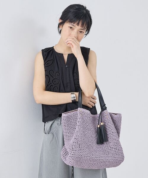 collex / コレックス かごバック | 【WEB限定】フリンジチャーム付きペーパートート【予約】 | 詳細15