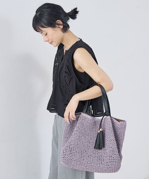 collex / コレックス かごバック | 【WEB限定】フリンジチャーム付きペーパートート【予約】 | 詳細16